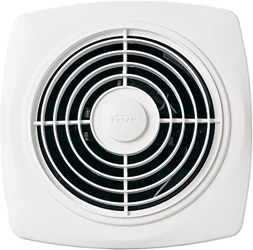 Photo 1 of Broan-NuTone 508, White Square Exhaust, 7.0 Sones, 270 CFM, 10" Through Wall Ventilation Fan, Inch 6
