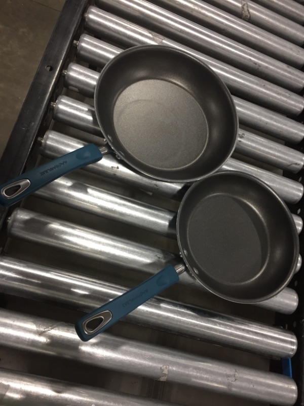 Photo 2 of  2-Piece Aluminum Nonstick Skillet Set in Agave Blue Rachael Ray