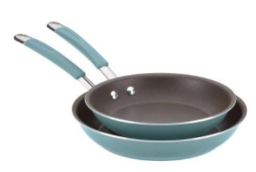 Photo 1 of  2-Piece Aluminum Nonstick Skillet Set in Agave Blue Rachael Ray