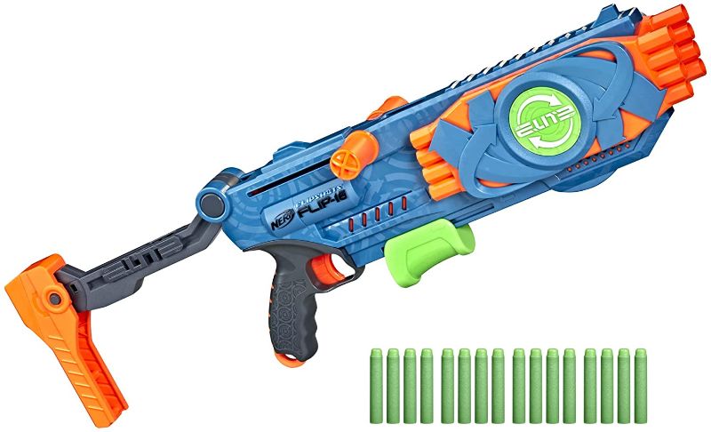 Photo 1 of NERF Elite 2.0 Flipshots Flip-16 Blaster with 16 Dart Barrels That Flip to Double Your Firepower, 16-Dart Capacity, 16 Elite Darts
