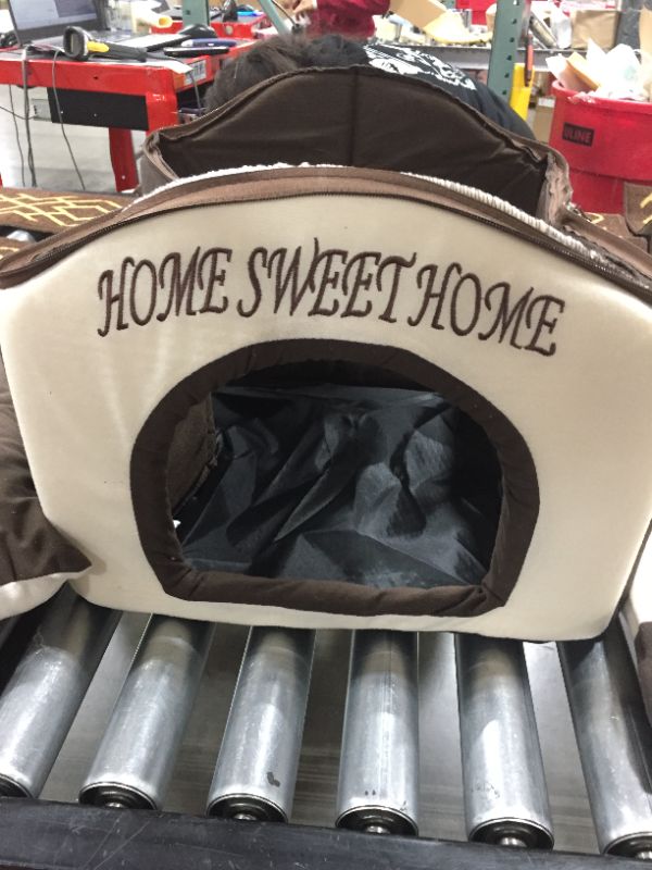 Photo 4 of Best Pet Supplies Home Sweet Home Plush Covered Cat & Dog Bed
