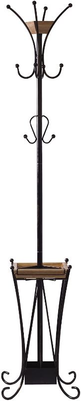 Photo 1 of Artesa Coat Rack With Umbrella Stand And Removable Tray, Black - 5215210
