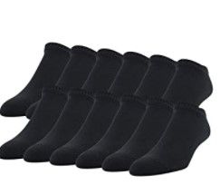 Photo 1 of Gildan Men's Stretch Cotton Half Cushion No Show Socks, 12-pack
