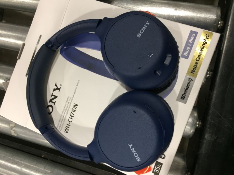 Photo 2 of Sony Noise Cancelling Headphones WHCH710N: Wireless Bluetooth Over the Ear Headset with Mic for Phone-Call, Blue (Amazon Exclusive)
