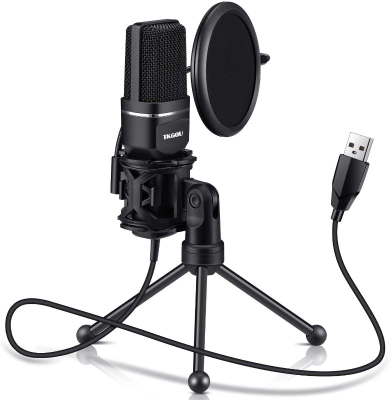 Photo 1 of USB Microphone, TKGOU Computer Condenser Recording Microphones.for PC,PS4,Laptop,Desktop,Tripod Stand,Pop Filter,Shock Mount. for Gaming,Streaming,Podcast,YouTube,Voice Over,Skype,Twitch,Plug&Play Mic
