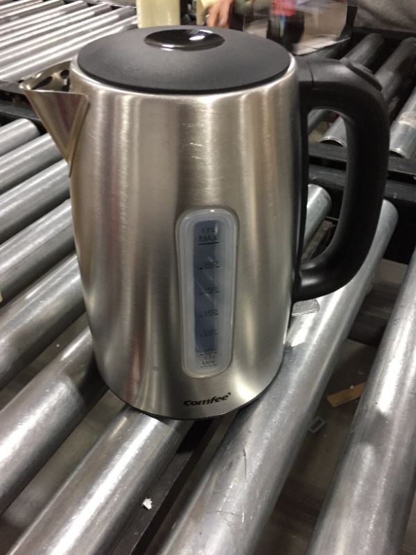 Photo 2 of COMFEE' Stainless Steel Cordless Electric Kettle. 1500W Fast Boil with LED Light, Auto Shut-Off and Boil-Dry Protection. 1.7 Liter
