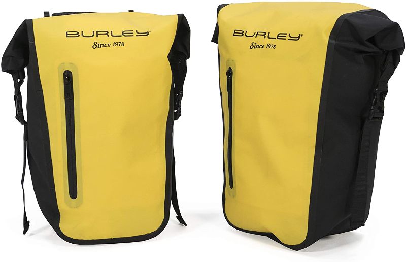 Photo 1 of Burley Design Pannier Set, Roll-Top, Waterproof, 22L Total Capacity, 10mm Rack Bar Compatible , Yellow
