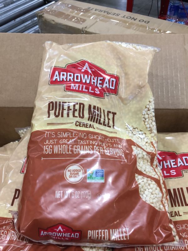 Photo 1 of Arrowhead Mills Puffed Millet Cereal, 6 Ounce Bag (Pack of 12)
