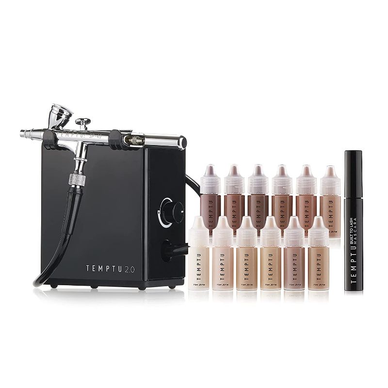 Photo 1 of TEMPTU Airbrush Makeup System 2.0 Premier Kit: Airbrush Makeup Set for Professionals Includes S/B Silicone-Based Foundation Starter Set & Cleaning Kit, Travel-Friendly
