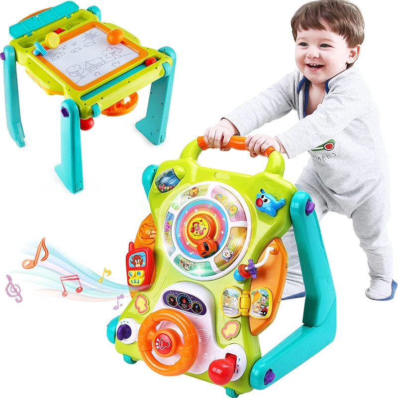 Photo 1 of iPlay, iLearn 3 in 1 Baby Walker Sit to Stand Toys, Kids Activity Center, Toddlers Musical Fun Table, Lights and Sounds, Learning, Birthday Gift for 9, 12, 18 Months, 1, 2 Year Old, Infant, Boy, Girl
