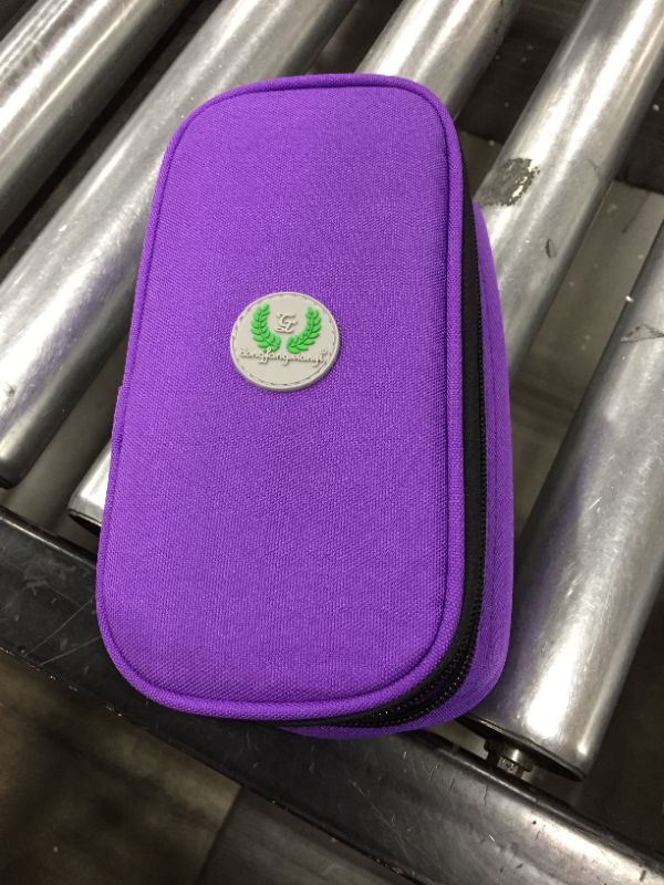 Photo 2 of Temperature Display Medical Travel Cooler Bag with Ice Gel Insulin Cooling Case Diabetic Cooler Bag Syringes Chill (Purple)
