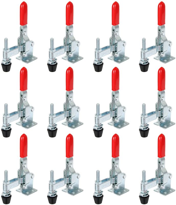 Photo 1 of Acrux7 12 Pack Toggle Clamps Heavy Duty, Hold Down Toggle Clamps 200 lbs Capacity Antislip Red 102-B Hand Tool Hold Down Clamps for Woodworking
