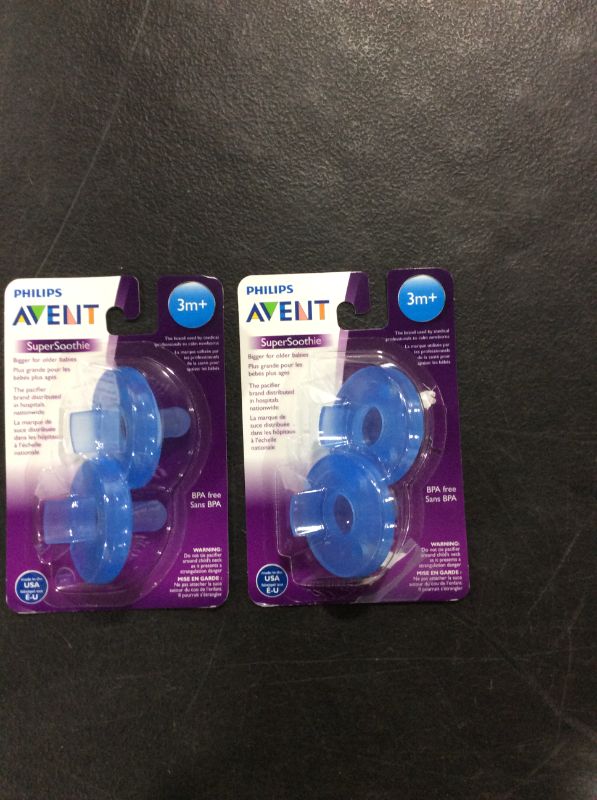 Photo 2 of Avent 2-Pack Super Soothie Pacifiers - blue, one size
