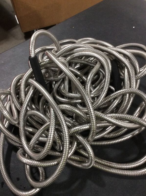 Photo 2 of Bionic Steel 50 Foot Garden Hose 304 Stainless Steel Metal Water Hose – Super Tough & Flexible, Lightweight, Crush Resistant Aluminum Fittings, Kink & Tangle Free, Rust Proof, Easy to Use & Store
