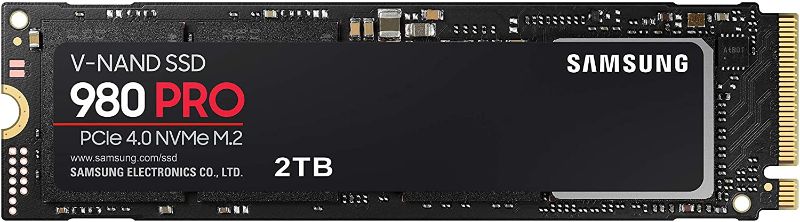 Photo 1 of Samsung 980 PRO SSD 2TB PCIe NVMe Gen 4 Gaming M.2 Internal Solid State Hard Drive Memory Card, Maximum Speed, Thermal Control, MZ-V8P2T0B
