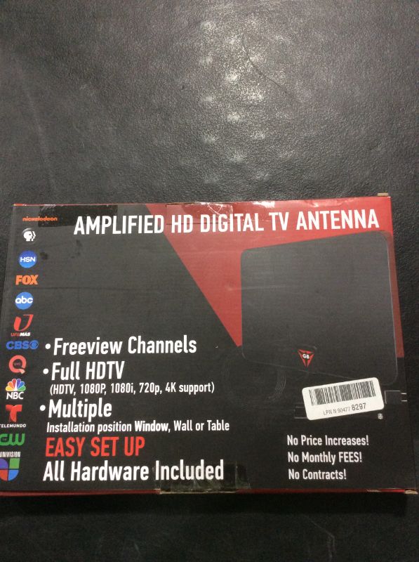 Photo 3 of Gesobyte Amplified HD Digital TV Antenna Long 250+ Miles Range - Support 4K 1080p Fire tv Stick and All Older TV's - Indoor Smart Switch Amplifier Signal Booster - 18ft Coax HDTV Cable/AC Adapter
