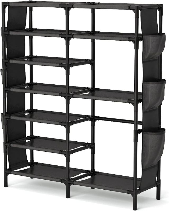 Photo 1 of 7 Tiers Shoe Rack 24-30 Pairs Shoe Storage Organizer Non-woven Shoe Shelf Boots Organizer
