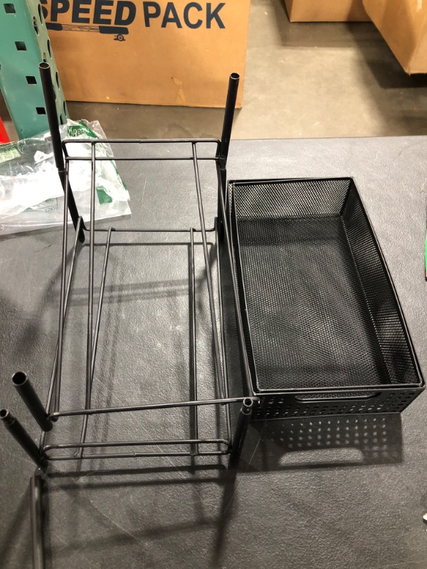 Photo 3 of 2 tier cabinet organizer- black ( parts only )