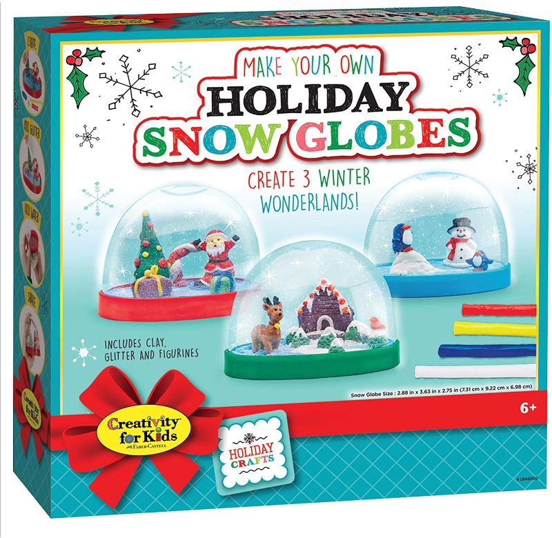 Photo 1 of Creativity for Kids 1846000 Creativity For Kids Holiday Snow globes - Makes 3 Christmas Snow globes for Kids (New Packaging)
