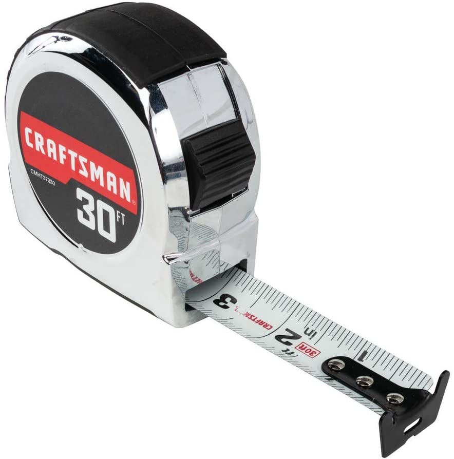 Photo 1 of CRAFTSMAN Tape Measure, Chrome Classic, 30-Foot (CMHT37330S)
