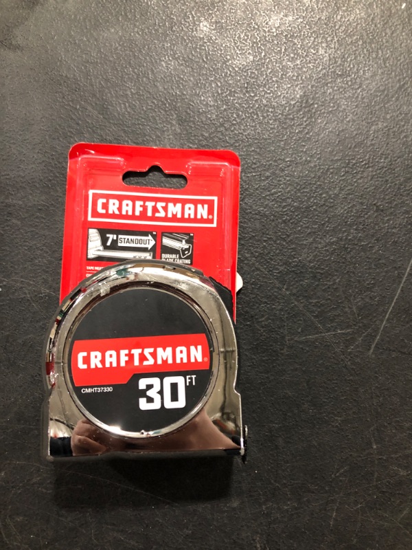 Photo 2 of CRAFTSMAN Tape Measure, Chrome Classic, 30-Foot (CMHT37330S)
