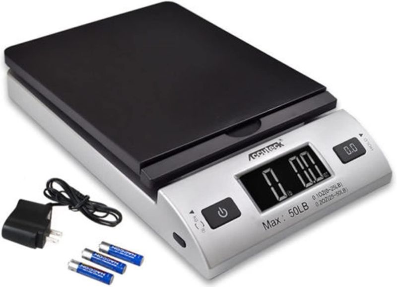 Photo 1 of ACCUTECK All-in-1 Series W-8250-50bs A-Pt 50 Digital Shipping Postal Scale with Ac Adapter, Silver
