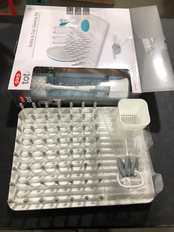 Photo 1 of OXO Tot Bottle & Cup Cleaning Set, Gray
