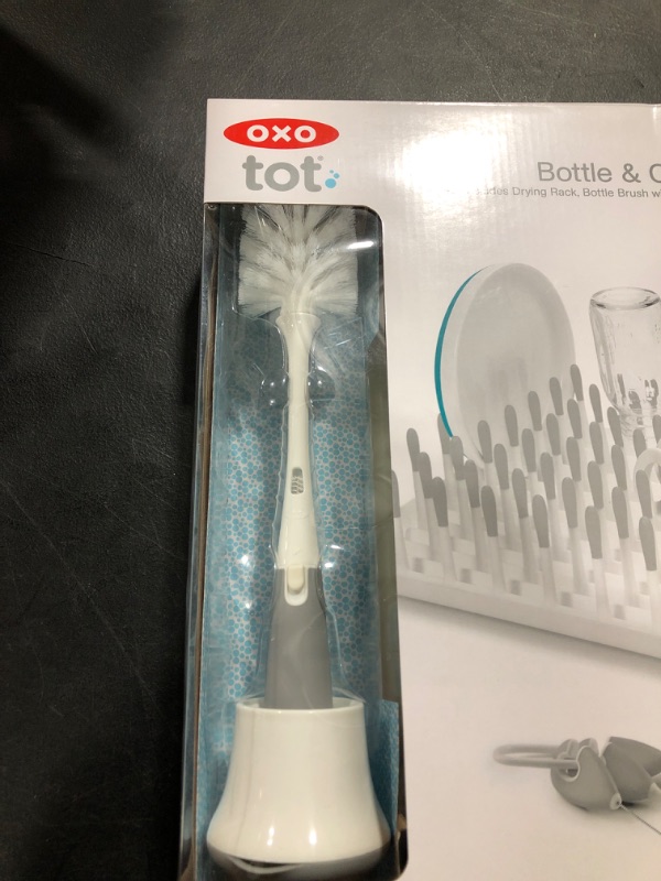 Photo 3 of OXO Tot Bottle & Cup Cleaning Set, Gray
