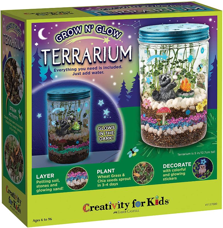 Photo 1 of Creativity for Kids Grow 'N Glow Terrarium Kit for Kids - Science Activities for Kids (Packaging May Vary) , Beige
