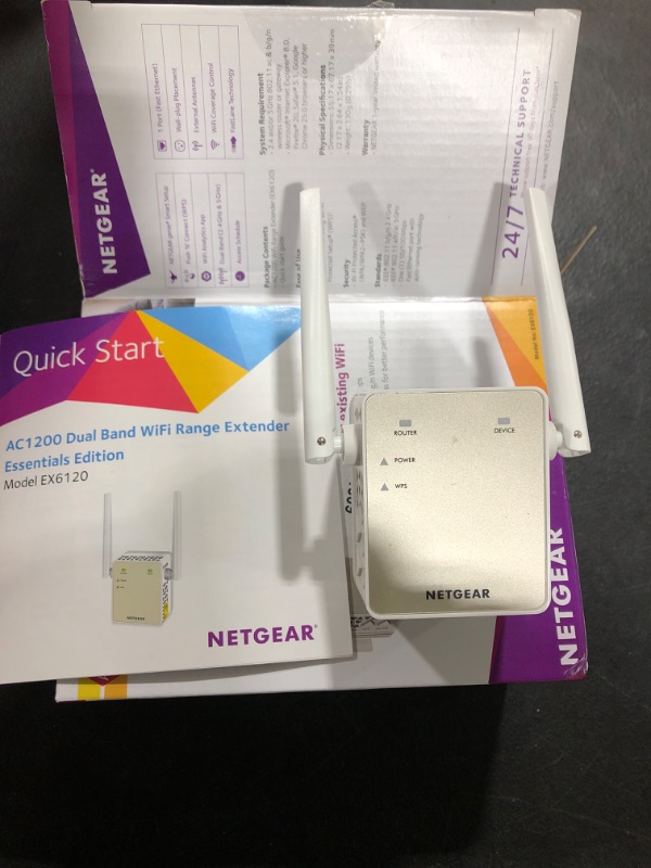 Photo 2 of NETGEAR Wi-Fi Range Extender EX6120 - Coverage Up to 1500 Sq Ft and 25 Devices with AC1200 Dual Band Wireless Signal Booster & Repeater (Up to 1200Mbps Speed), and Compact Wall Plug Design
