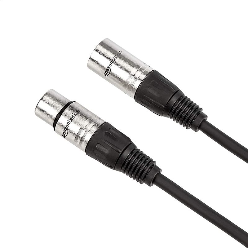 Photo 1 of Amazon Basics XLR Male to Female Microphone Cable - 15 Feet, 2-Pack, Black
