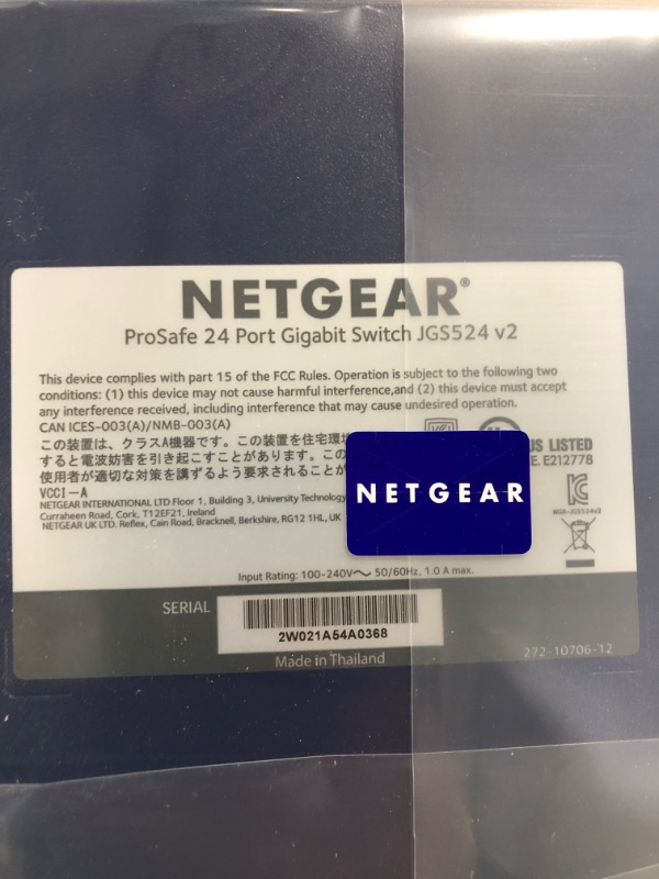 Photo 5 of NETGEAR 24-Port Gigabit Ethernet Unmanaged Switch (JGS524) - Desktop or Rackmount, and Limited Lifetime Protection
