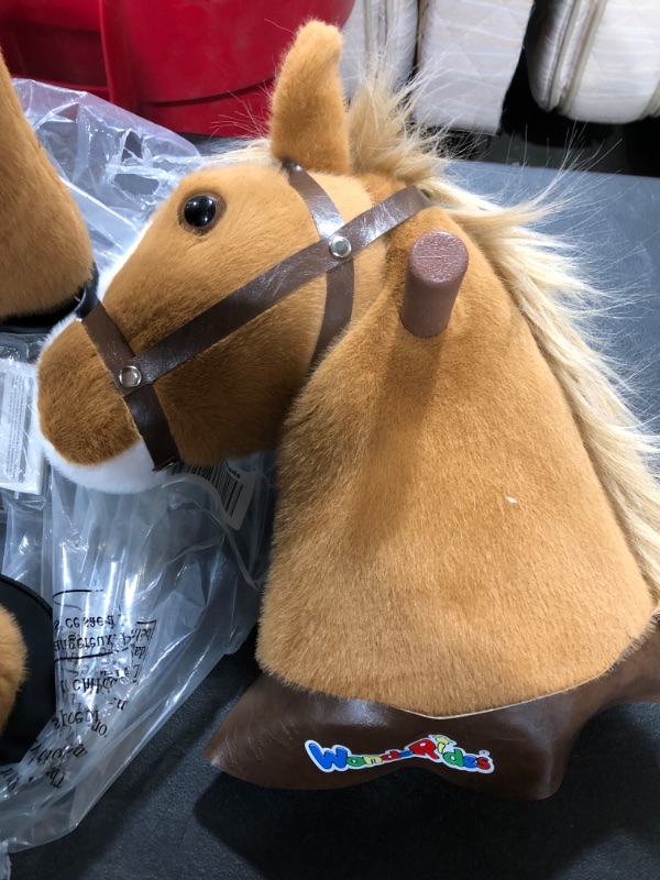 Photo 4 of  Riding Horse Toddler Ride on Toys for Boys (with Brake/ 30" Height/ Size 3 for Age 3-5) Mechanical Pony Ride Plush Brown Ux324
