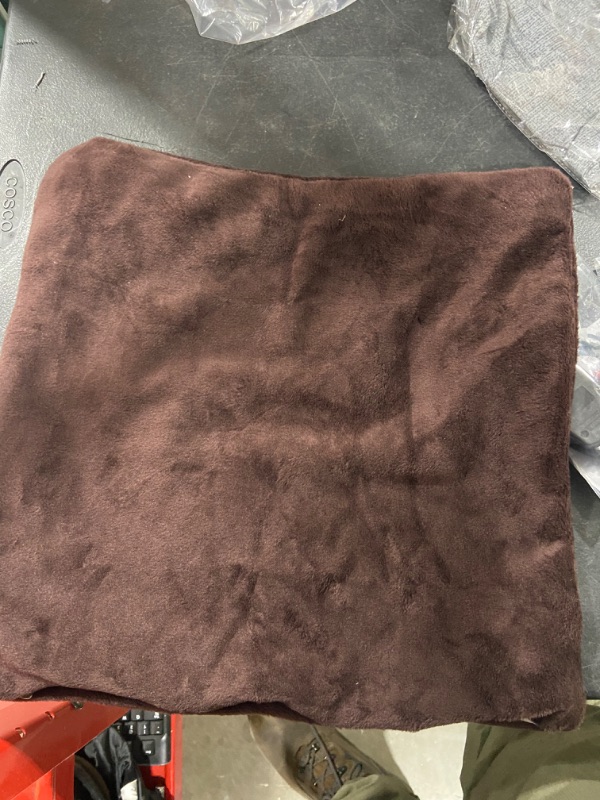 Photo 1 of Brown Suede Square Pillow Sleeves 3pk