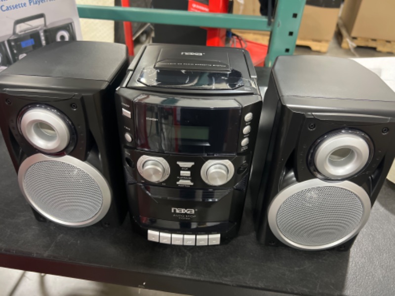 Photo 2 of NAXA Electronics NPB-426 Portable CD Player with AM/FM Stereo Radio, Cassette Player/Recorder and Twin Detachable Speakers