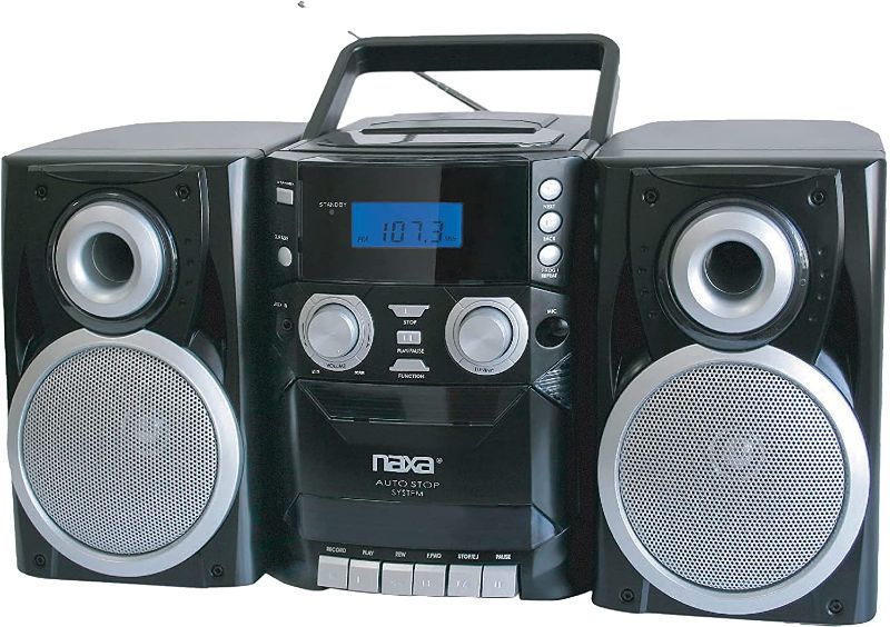 Photo 1 of NAXA Electronics NPB-426 Portable CD Player with AM/FM Stereo Radio, Cassette Player/Recorder and Twin Detachable Speakers