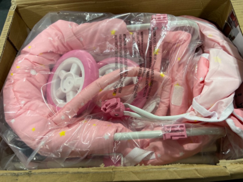 Photo 2 of Olivia's Little World Twinkle Stars Princess Deluxe Baby Doll Stroller, Pink/White
