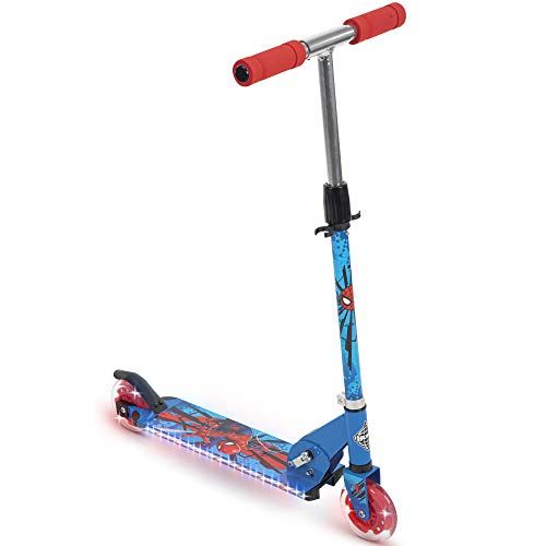 Photo 1 of Huffy Marvel Spider-Man Electro-Light Inline Scooter for Kids, Blue