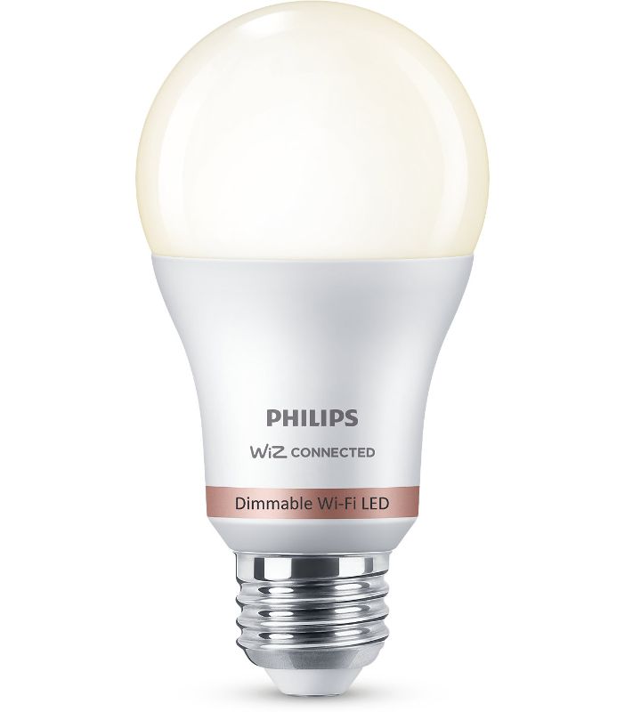 Photo 1 of 2pk | Color and Tunable White A19 LED 60-Watt Equivalent Dimmable Smart Wi-Fi Wiz Connected Wireless Light Bulb
