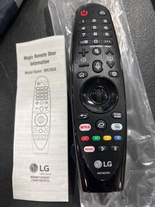 Photo 2 of LG Remote Magic Remote Control, Compatible with Many LG Models, Netflix and Prime Video Hot Keys, Google/Alexa
