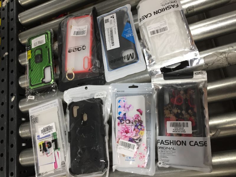 Photo 1 of BOX LOT OF ASSORTED CELL PHONE CASES, 8 PACK