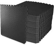 Photo 1 of BALANCEFROM PUZZLE EXERCISE MAT WITH EVA FOAM INTERLOCKING TILES BLACK, 3/4 INCH, 96 SQ FT
