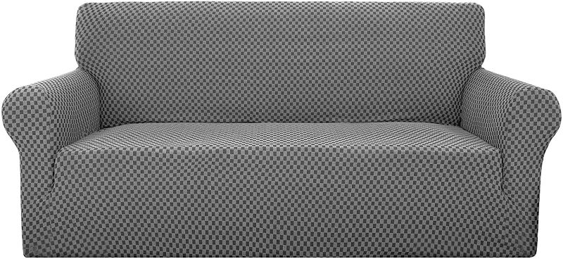 Photo 1 of YEMYHOM Couch Cover Latest Jacquard Design High Stretch Extra Large Sofa Covers Pet Dog Cat Proof Oversized Slipcover Non Slip Magic Elastic Furniture Protector (X Large, Dark Gray Checkered)
