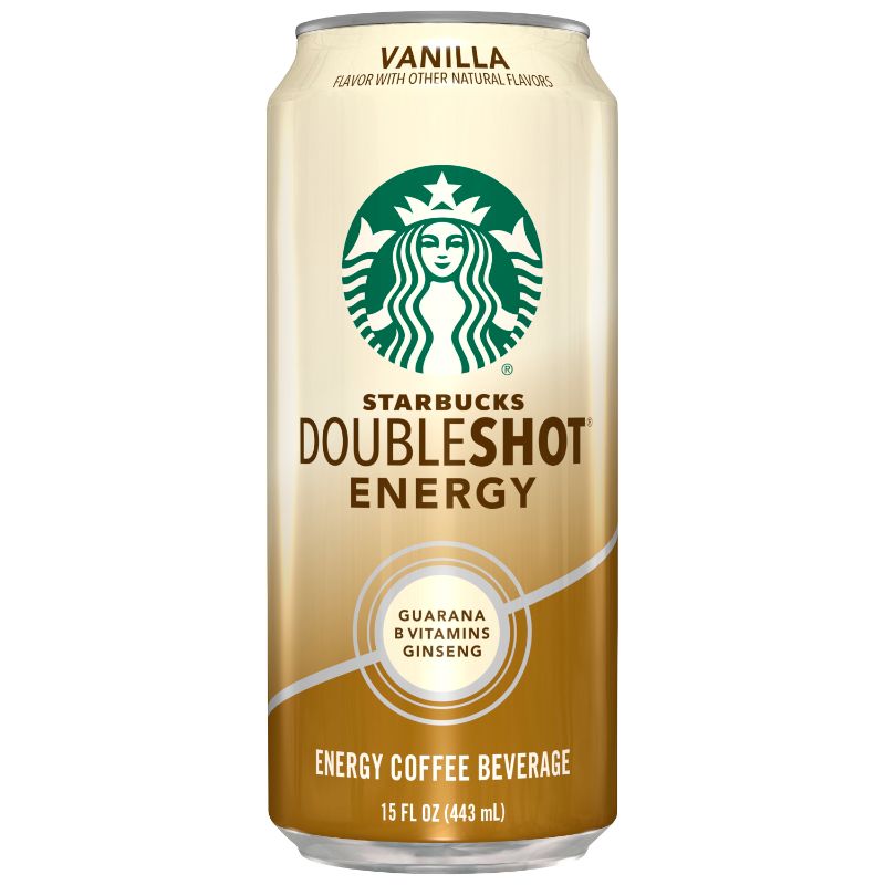 Photo 1 of (12 Cans) Starbucks Doubleshot Energy Vanilla, Strong Coffee Drink with 225 mg Caffeine, B vitamins, Guarana, and Ginseng, Rich & Creamy 15 fl oz, BEST BY 01 10 2021