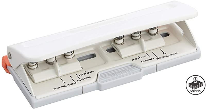 Photo 1 of Bira Craft Adjustable 6 Hole Punch, Off White, 8 Sheet Capacity, Mini/Pocket / A4 / A5 / A6 / Agenda/Personal/Deskfax, Performance Guaranteed