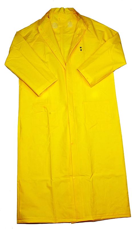 Photo 1 of Galeton 12356-XL-YW 60" 0.22 mm Repel Rainwear Eva Ultra-Lightweight Raincoat, X-Large, Yellow
