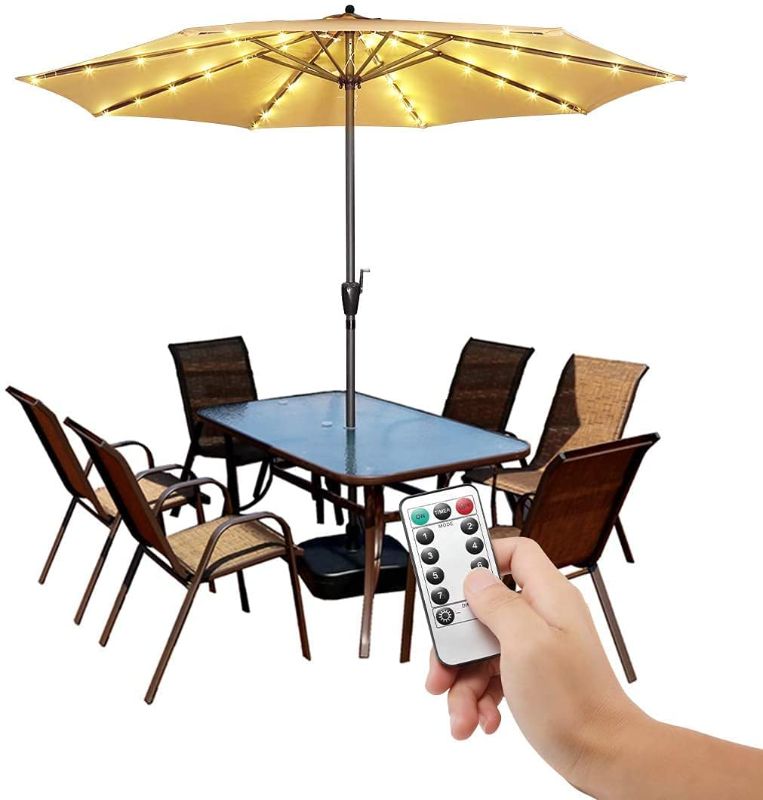 Photo 1 of Patio Umbrella Lights Cordless Outdoor Lighting with Remote Control 8 Brightness Mode LED Umbrella Patio Light Wireless Battery Operated Waterproof for Patio Backyard Umbrella Outdoor Garden Decor
