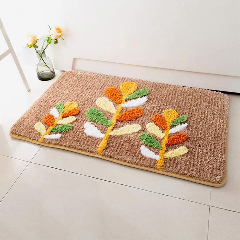 Photo 1 of Colorful Bathroom Rugs Non Slip 20 x 32 inches, Extra Soft and Absorbent Shaggy Rug, Colorful Mats, Machine Washable Rugs (Art Tree & Camel )
