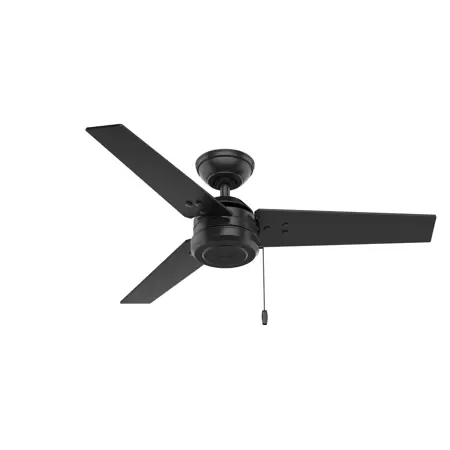 Photo 1 of Hunter Fan 44 in Casual Matte Black Outdoor Ceiling Fan with Pull Chain3 Blades