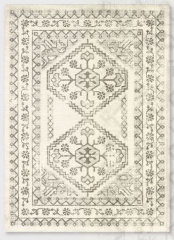 Photo 1 of Distressed Persian Accent Rug Cream - Threshold™, 4 FEET X 5 FEET 5 INCHES

